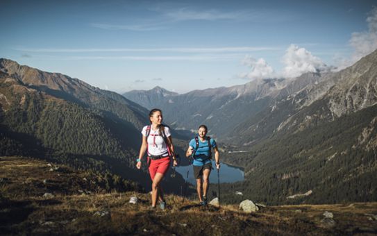 Two people on a hike