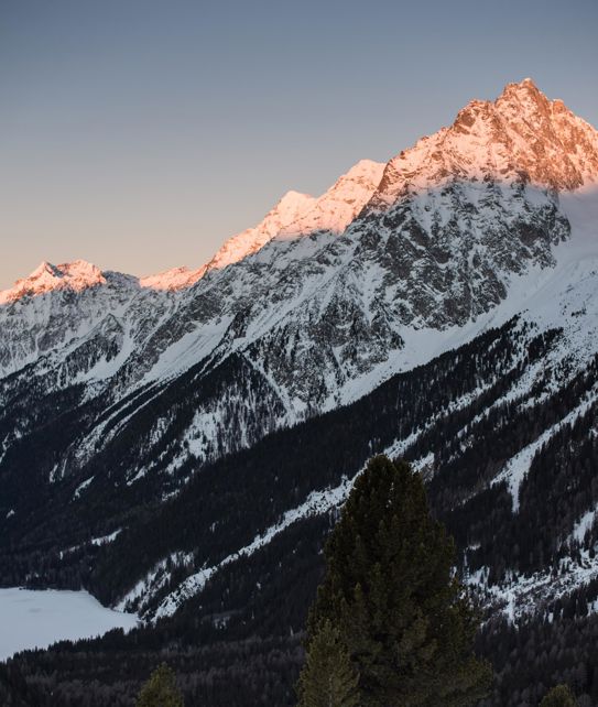 Skiing during Sunset